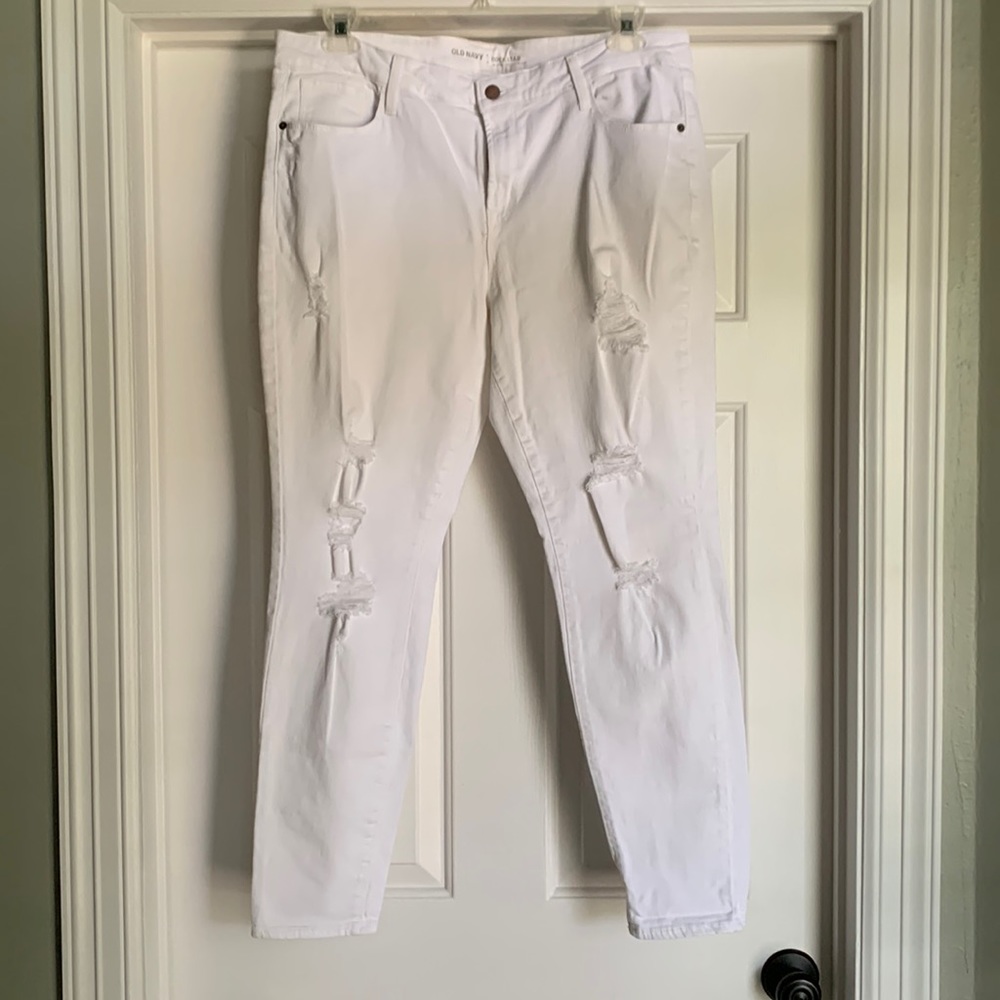 Old Navy Rockstars - Distressed White Skinnies
